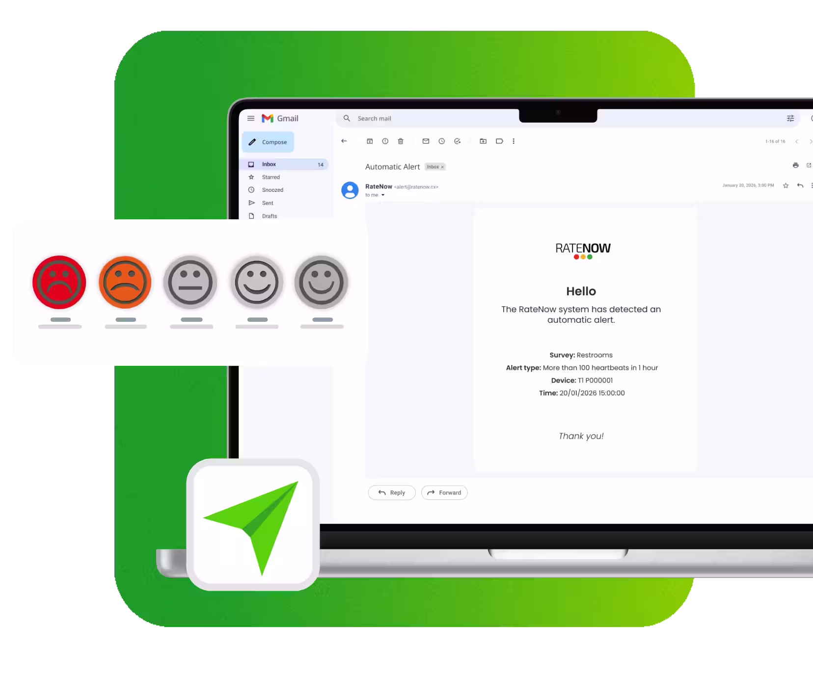 E-Mail-Benachrichtigung für Warnmeldungen - RateNow