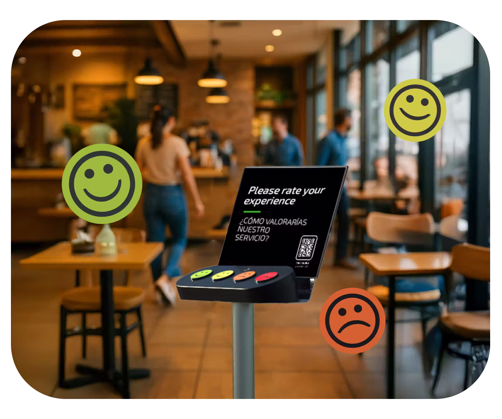 Smiley-Feedback-Buttons im Einzelhandel