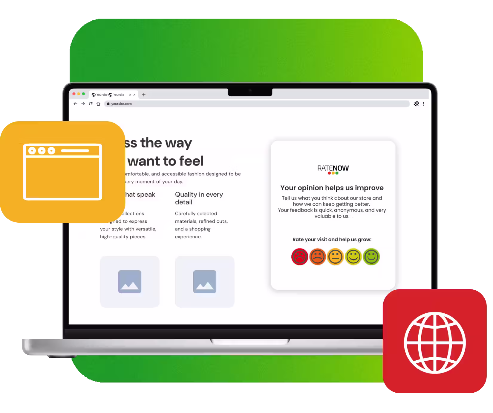 In die Website integrierte Umfragen